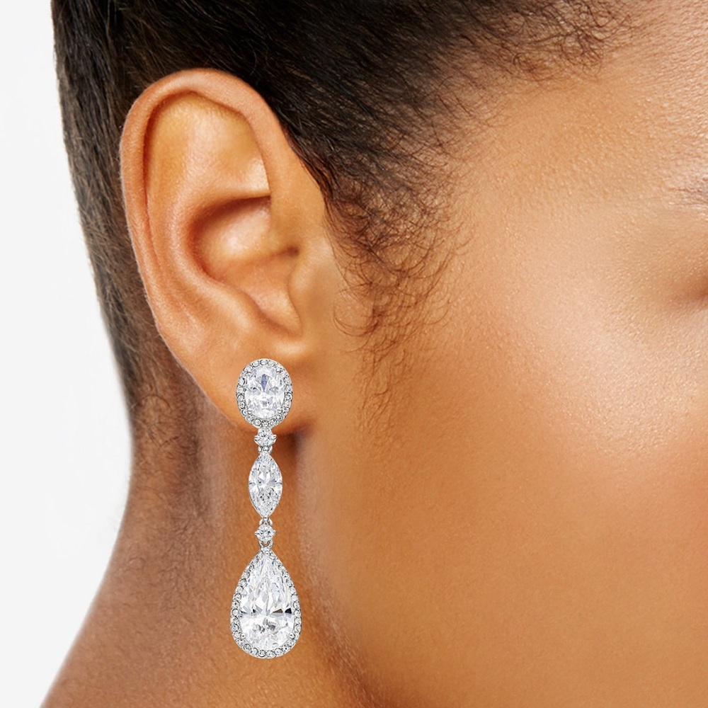 Eliot Danori Oval Crystal Drop Earrings